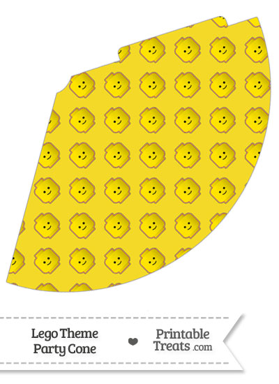 Yellow Lego Theme Party Cone from PrintableTreats.com