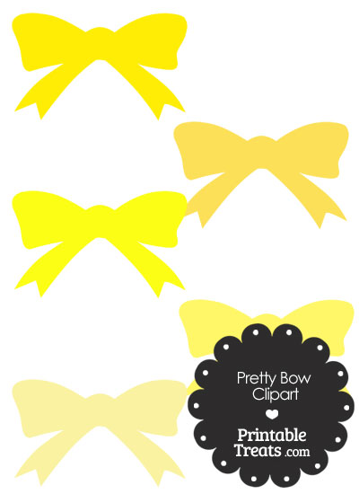 Yellow Pretty Bow Clipart from PrintableTreats.com
