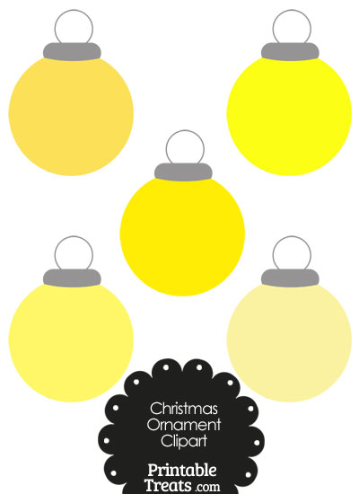 Yellow Round Ornament Clipart from PrintableTreats.com