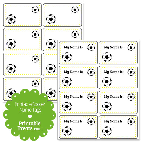 yellow soccer name tags