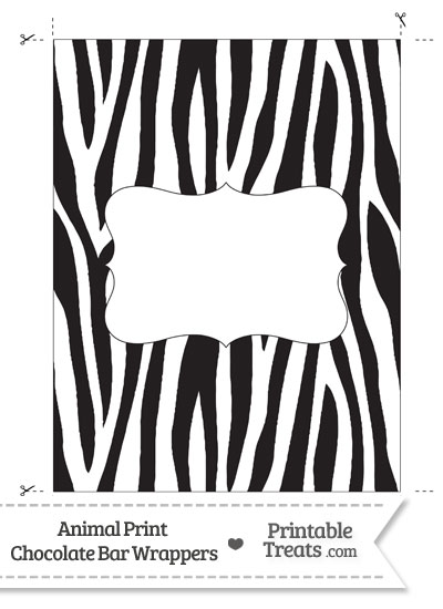 Zebra Print Chocolate Bar Wrappers from PrintableTreats.com