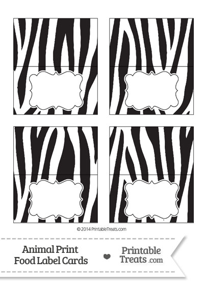 Zebra Print Food Labels from PrintableTreats.com