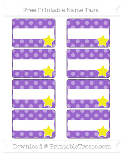 Free Amethyst Dotted Pattern Star Name Tags — Printable Treats.com