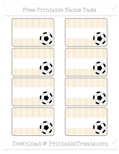 free antique white striped soccer name tags printable treatscom