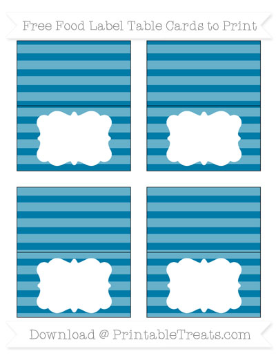 Free Cerulean Blue Horizontal Striped Simple Food Labels — Printable ...