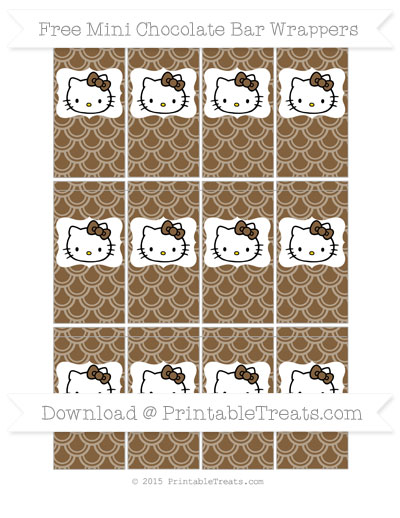 Free Coyote Brown Fish Scale Pattern Hello Kitty Mini Chocolate Bar ...