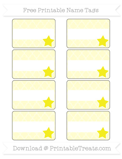 Free Cream Moroccan Tile Star Name Tags — Printable Treats.com