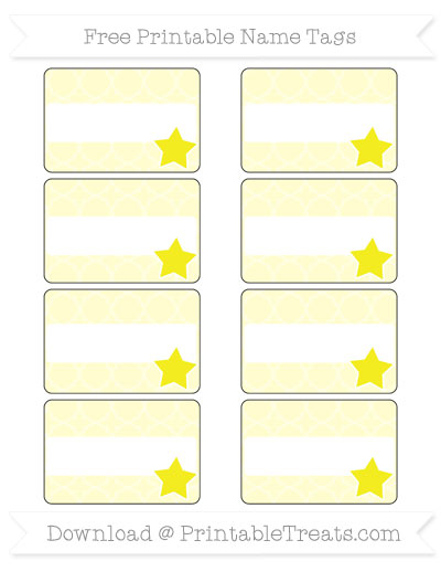 Free Cream Quatrefoil Pattern Star Name Tags — Printable Treats.com