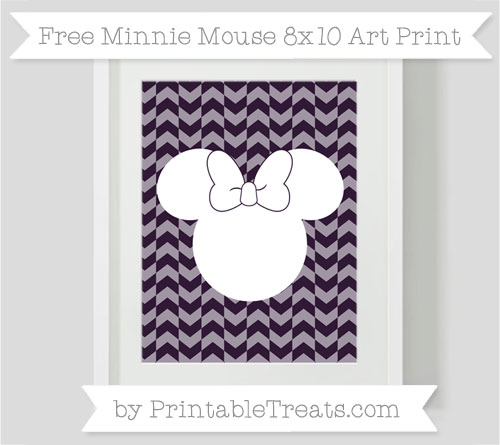 Free Dark Purple Herringbone Pattern Minnie Mouse 8×10 Art Print ...