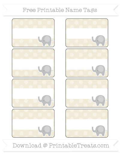free eggshell dotted pattern elephant name tags printable treatscom
