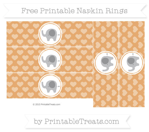 Free Fawn Heart Pattern Elephant Napkin Rings — Printable Treats.com