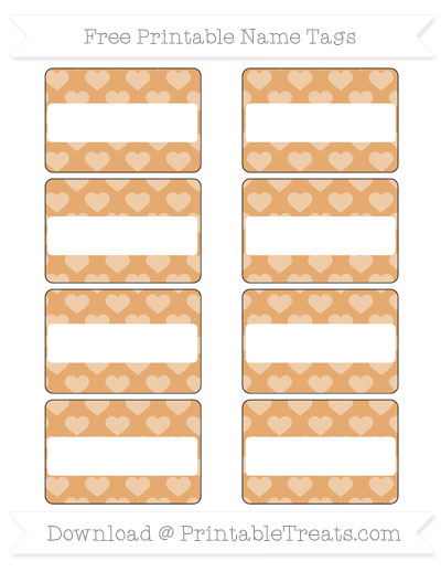 Free Fawn Heart Pattern Simple Name Tags — Printable Treats.com