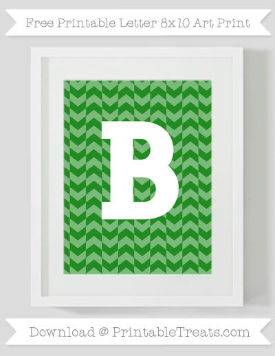 forest green herringbone pattern letter b 810 art print printable