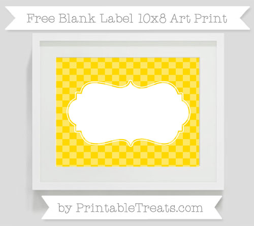 Free Gold Checker Pattern Blank Label 10×8 Art Print — Printable Treats.com