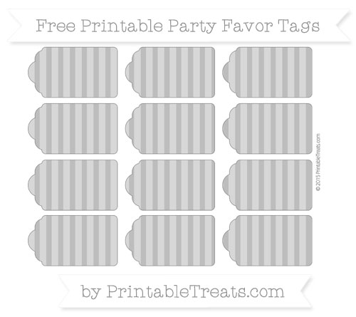 Free Grey Striped Party Favor Tags
