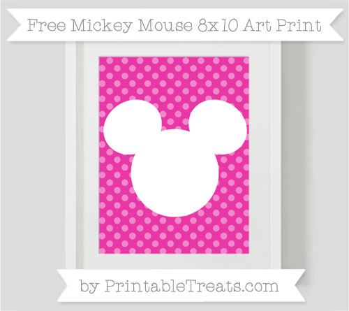 Free Hot Pink Dotted Pattern Mickey Mouse 8×10 Art Print — Printable ...