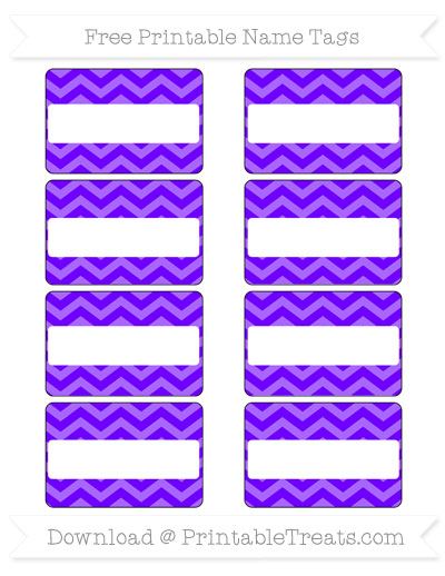 Free Indigo Chevron Simple Name Tags — Printable Treats.com