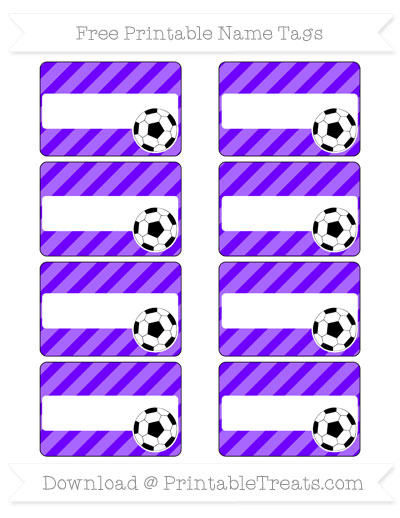 free indigo diagonal striped soccer name tags printable treatscom