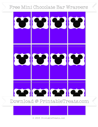 Free Indigo Mickey Mouse Mini Chocolate Bar Wrappers — Printable Treats.com