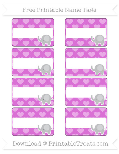 free orchid heart pattern elephant name tags printable treatscom