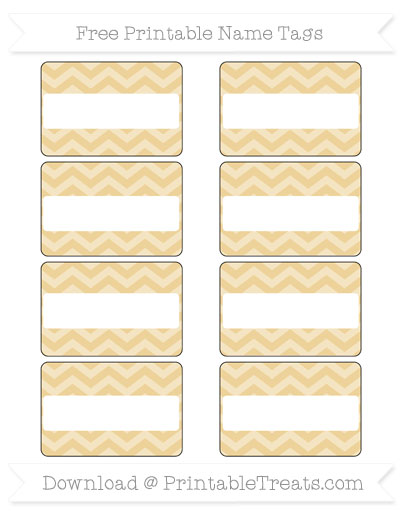 Free Pastel Bright Orange Chevron Simple Name Tags