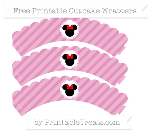 Free Pastel Bubblegum Pink Diagonal Striped Minnie Mouse Scalloped ...