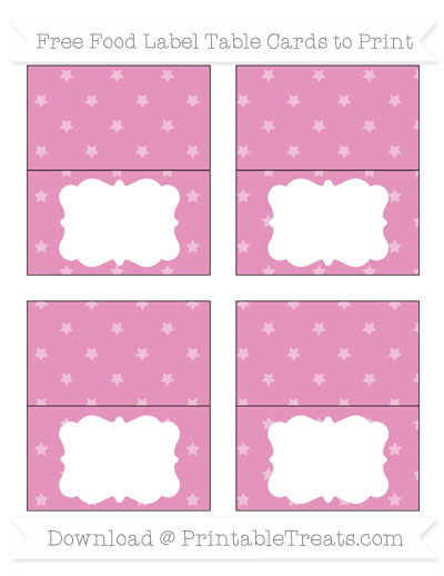 Free Pastel Bubblegum Pink Star Pattern Simple Food Labels — Printable ...