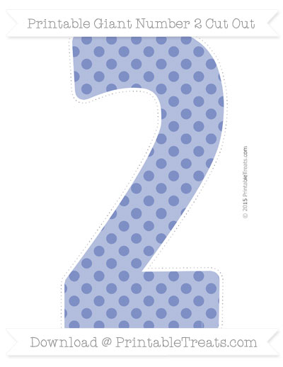 pastel dark blue polka dot giant number 2 cut out printable treatscom