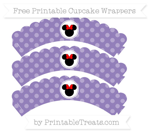 Free Pastel Dark Plum Dotted Pattern Minnie Mouse Scalloped Cupcake ...