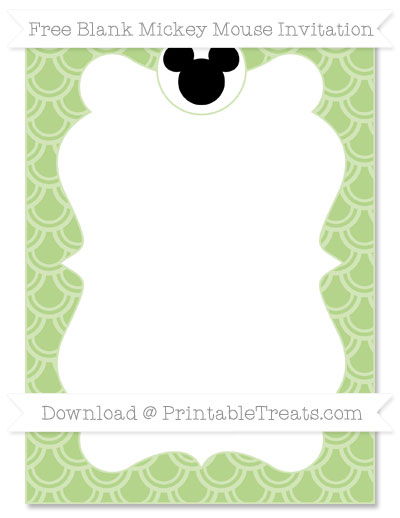 Free Pastel Light Green Fish Scale Pattern Blank Mickey Mouse ...