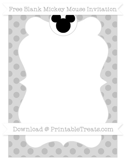 Free Pastel Light Grey Polka Dot Blank Mickey Mouse Invitation ...