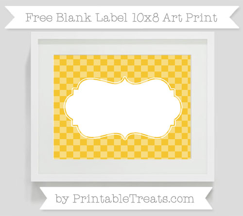 Free Saffron Yellow Checker Pattern Blank Label 10×8 Art Print ...