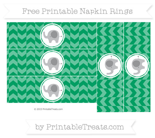Free Shamrock Green Herringbone Pattern Elephant Napkin Rings ...