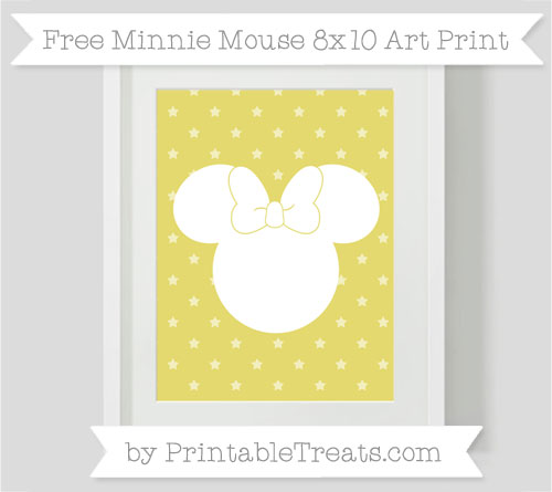 Free Straw Yellow Star Pattern Minnie Mouse 8×10 Art Print — Printable ...