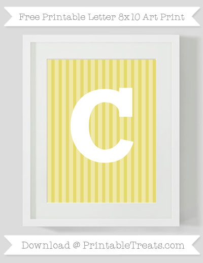 straw yellow striped letter c 810 art print printable treatscom