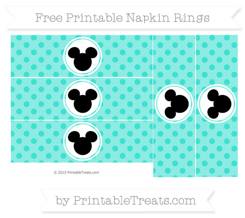 Free Turquoise Polka Dot Mickey Mouse Napkin Rings