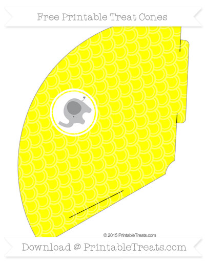 Yellow Fish Scale Pattern Free Yellow Fish Scale Pattern Baby Elephant Treat Cone — Printable ...