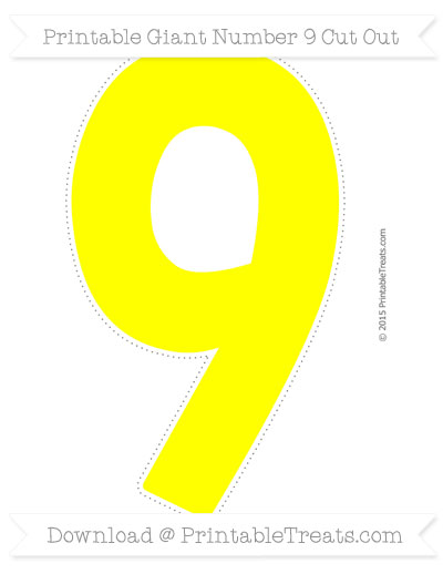 yellow giant number 9 cut out printable treats com